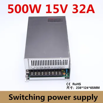 Bendra galia 500W impulsinis maitinimo šaltinis 15V 32A už CNC Router Putų Malūnas Iškirpti Lazeriu, Graveris Plazma, LED ac/dc transformatorius