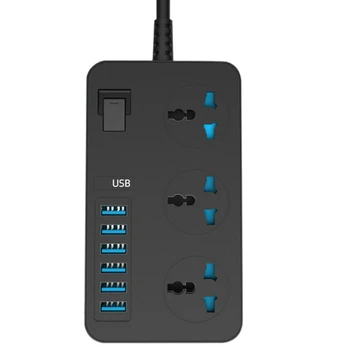 Biuras su Linija Jungiklis Eilės Kelionės Multi-Skylė, kištukinis Lizdas, Kištukas-Valdybos USB Smart Plug Eilės(JAV Plug)