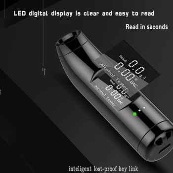 Breathalyzer, Nešiojamų Kvėpavimas Testeris su LCD Ekranas USB Įkrovimo Skaitmeninis Alkoholio Detektorius