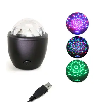 BRELONG DJ lempos, 9 spalvos LED scenos šviesos sukasi kristalų magija kamuolys šviesos USB diskoteka