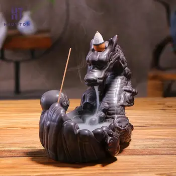 Budistų Straipsniai Porceliano Dūmų Moliuskui Dragon Gauti Vandens Drakonas Censer Aromaterapija Degiklis Namų Dekoro 190x110x155mm