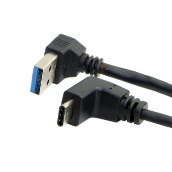Cablecc Grįžtamasis USB 3.1 C Tipo USB-C, Kampas Iki 90 Laipsnių Kampu Vyras Duomenų Kabelis Nešiojamas & Planšetinio kompiuterio ir Telefono 100CM