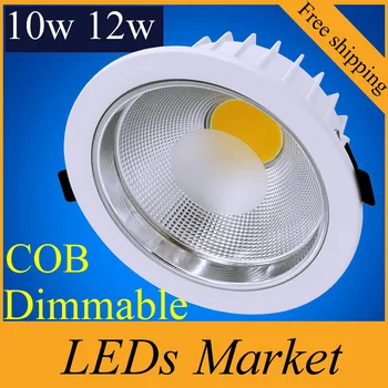 COB LED Downlight Pritemdomi 10W 12W 110V, 220V LED Lubų Žemyn Šviesos COB Lempos Embedded Patalpų Apšvietimas Namuose 120 kampo, UL ir CE