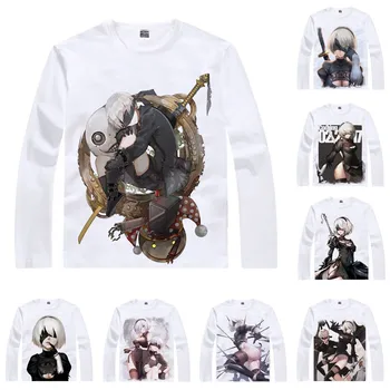 Coolprint Anime Marškinėliai Nier Automatai NieR T-Shirts Multi-stiliaus ilgomis Rankovėmis Pagrindinis Veikėjas 2B YoRHa 9S Cosplay Motivs Marškinėliai