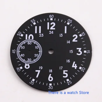 Corgeut 38.9 mm Sterilaus Black Dial Šviesos Watch Dial tinka 6497 st3600 Vertus Likvidavimo Judėjimo mens Watch Dalys