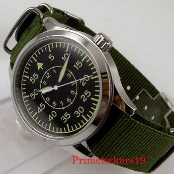 CORGEUT 42mm Mechaninė Automatinė Vyrų Laikrodis Žalia Ženklai Žuvėdra MIYOTA 8215 Judėjimo Nailono Diržas