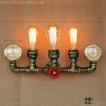 Creative Vandens Vamzdžių Derliaus Sienos Lempos Šviesos diodų (LED) 