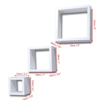 Cube lentynos rinkinys, 3 balti