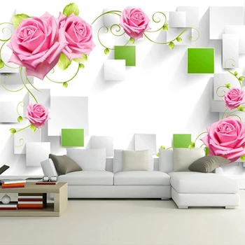 Custom 3D Foto Tapetai, Sienų Freskomis Rožių Gėlių Vynuogių 3D TV Foną, Sienų Tapyba Kambarį Miegamasis Apdaila, tapetų