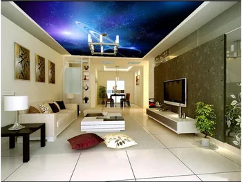 Custom 3d lubų tapetai, freskos HD Interplanetary Kosminės Zenith Lubų Freskos Fone, Sienos tapetai kambarį