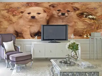 Custom foto tapetai, 3D stereo animacinių filmų gražių šunų freskos vaikų kambario, miegamojo pet shop tapetai, freskos