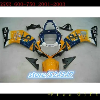 Custom GSX 600 2001 - 2003 orange blue black Purvasargiai GSX600 2003 Motociklo Lauktuvės už Suzuki GSX600 75 01 03