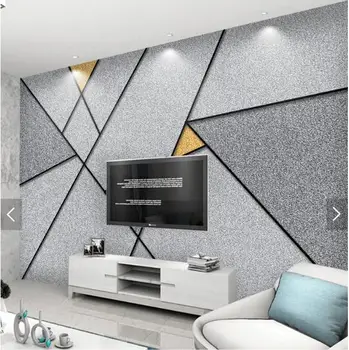 Custom papel de parede 3d, abstrakčios geometrinės linijos, aikštės freskomis gyvenimo kambario, miegamasis, sofa fone sienų apdailai popieriaus