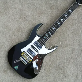 CUSTOM SHOP,Klasikinio Modelio,aukščiausios kokybės,7 Stygos Iban Elektrinė Gitara,juodos spalvos gitara,nekilnojamojo nuotraukas, Nemokamas pristatymas