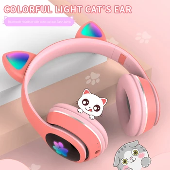 Cute Kačių LED Šviesos Mobiliųjų Telefonų Mergina Dukra Ausines, PC 5.0 