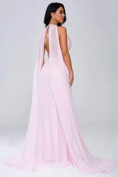CY Aukščiausio lygio elegantiškas rožinė ilga suknelė, sūpynės, bing, vakare šalis suknelė mados vestuvių naktiniame klube 