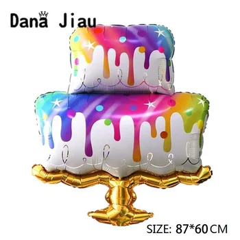 Danajiau dviaukštis su gimtadieniu pyragą folija balionų šalis sweet pink šokolado maisto ledai apdaila vestuvių baby shower