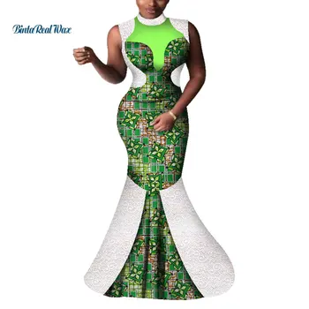 Dashiki Afrikos Suknelės Moterims heidi bazin Riche Ilgai Šalies vakarinės Suknelės Moterims Afrikos Drabužių Nėrinių Spausdinti Suknelės WY3971