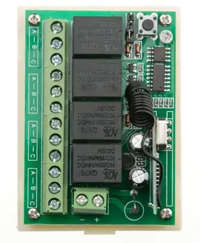 DC12V 4CH RF Belaidžio Nuotolinio Valdymo Sistema teleswitch siųstuvas +imtuvas universalus vartų nuotolinio valdymo radijo imtuvas