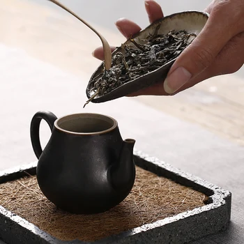 Derliaus Japonų Stiliaus Rupi Keramikos Chahe Arbatos Ceremonija Priedai Teaware Arbatos Kibiras Rankų Darbo Arbata Kaušeliai Kung Fu Arbatos Šaukštas