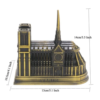 Derliaus Metalo Cathedrale Notre Dame de Paris Modelis Paris Notre Dame Pastato Statulėlės Namų Biuro Dekoras, Dovana 2019