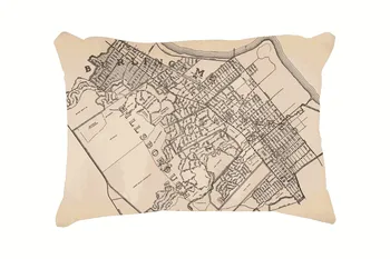 Derliaus Žemėlapis Modelį Pritaikyti Medvilnės Stačiakampio Mesti Pagalvės užvalkalą Dekoratyvinė Pagalvėlė Padengti Užvalkalas 20*30 Colių(50*76cm)