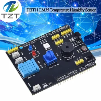 DHT11 LM35 Temperatūros ir Drėgmės Jutiklis Daugiafunkcį Plėtros Valdybos Adapteris Arduino UNO R3 RGB LED infraraudonųjų SPINDULIŲ Imtuvas Buzzer I2C