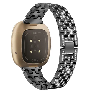 Diamond Watchband Už Fitbit Versa 3/Prasme Smart Apyrankė Nerūdijančio Plieno Riešo Juostos Aksesuaras Dirželiai Fitbit Versa 3 Correa