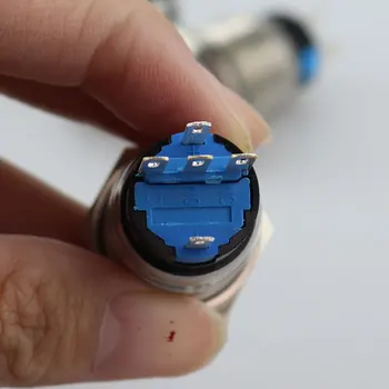 Didmeninė 19mm užsifiksuojančiais jungtukais Butas Apvalios Formos Elektros Įranga, LED Šviesos Mygtukas Jungiklis Dot apšviestas LED Jungikliai