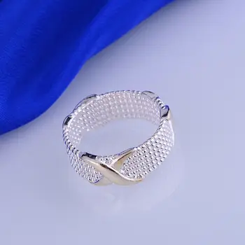 Didmeninė Sidabro Padengtą žiedas, Sidabro Padengtą bižuterijos, inkrustacijos suapvalintas blizga /cdrakuya duzammga LQ-R013