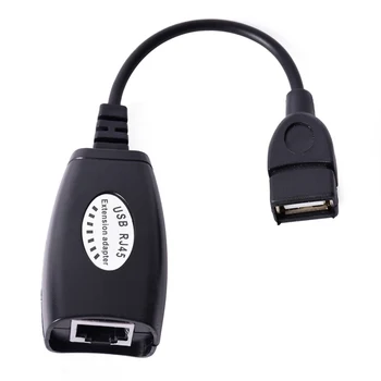 Didmeninė USB 2.0 Vyrų ir Moterų Cat6 Cat5 Cat5e 6 Rj45 LAN Ethernet Tinklo Extender Pratęsimo Kartotuvas Adapteris Keitiklis Kabelis