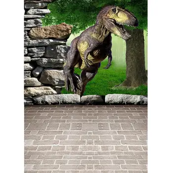 Dinozauras, Sienos Plytų, Grindų Fone Baby Shower Vaikų Gimtadienio Portretinės Fotografijos Fonas Foto Studija Rekvizitai