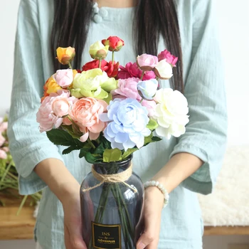 Dirbtinių Gėlių, Vestuvių Dekoravimas Ranunculus Asiaticus Dirbtinės Gėlės, Vestuviniai Šilko Gėlių Pokylių Festivalio Grupė 