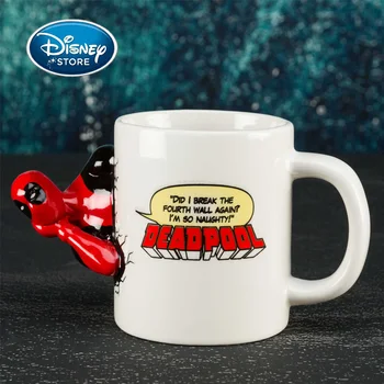 Disney 340ML Keramikos Puodelis Stebuklas Deadpool 3D Juokingas Keraminis Puodelis Anime ir Animacinių filmų Superherojus Kavos Puodelis Pieno Deadpool Keramikos Vandens Taurė