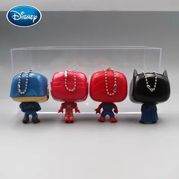 Disney 6.5 cm Lėlės Žaislas Super Herojus Kapitonas Amerika, Geležinis Žmogus/žmogus-Voras Lėlės Ranka Keychain Priedai Pakabukas Pyragas Apdaila