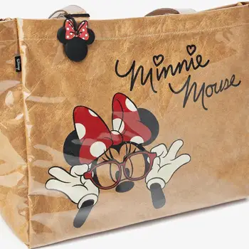 Disney Mickey mouse Animacinių filmų Tote Maišą, Plaunami Popieriniai Vandeniui Vienos Pečių Lady Maišelį Kraft Popieriaus, Pirkinių Krepšys