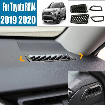 DNHFC Oro kondicionavimo angos apdaila blizgančiais anglies pluošto stiliaus šoninės oro angos apdaila Toyota RAV4 XA50 2019 2020