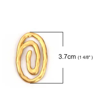 DoreenBeads Cinko Lydinio Pagrindu Jungtys Ovalo formos Matinis Aukso Spiralės Stiliaus Papuošalai 