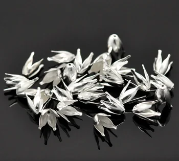 DoreenBeads sidabro spalvos Gėlių Granulių Kepurės Išvadas 13x8mm (Tinka 10mm Granulių), pardavė per pakelis 20 Karšto naujas