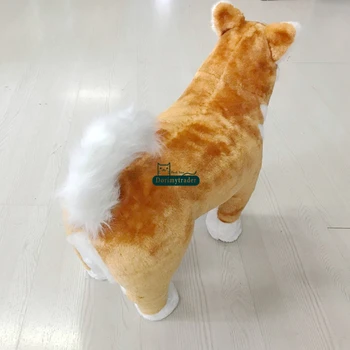Dorimytrader pop sekti gyvūnų Shiba Inu pliušinis žaislas įdaryti realius šunų gali važiuoti ant nugaros, vaikams, dovanų dekoravimas 50cm