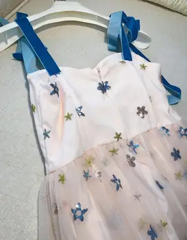 Dressses Prekės ženklo Mados Moterų High-end Luxury Vasaros Derliaus Elegantiškas Saldus Žvaigždžių Blizgučiais Akių Atostogų Suspender Midi Šalis Suknelė