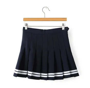 Dryžuota Mini Sijonas Harajuku Preppy Stilius Kawaii Moterų Klostyti Sijonai Jupe Faldas Mokyklines Uniformas Mielas Saldus Ponios Saia