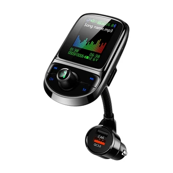 Dual USB Įkroviklis Automobilinis FM Siųstuvas Bluetooth 5.0 AUX Greito Įkrovimo Rankas Nemokamai Mp3 Grotuvas Spalvingas Ekranas