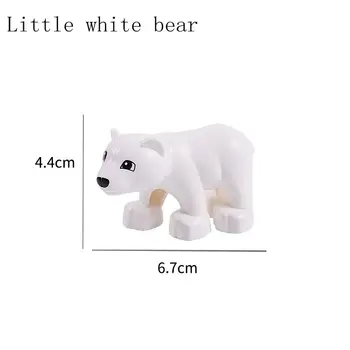 Duplo Little White Bear Playmobil Gyvūnų Blokai Vaikams, Žaislai Lockings Gimtadienio Kūrėjas Plytų SS Kūrybos Blokai Duploed