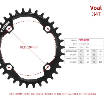 Dviračių 104mm BCD Ovalo Žvaigždutę 34-48T dviračių crankset，dviračių Grandinės varantys/, neįtikėtinai stiprios