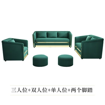 Ekstravagantiškas Amerikos Aksomo Audinio Sofos Suite Luxury Living Room Šiuolaikinės Paprasta Prabangus Italų Premium Sofa