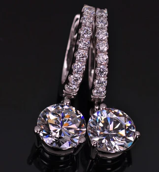 Elegantiškas 1Ct/kiekvieno Diamond Stud Auskarai Moterims Prabangos Kokybės Platinos 950 Stud Auskarai