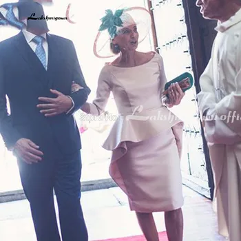 Elegantiškas Satino Kelio Ilgis Rožinė Motina Nuotakos Suknelės 2020 Vestuvės Dress Svečias Dėvėti vestidos de cocktail