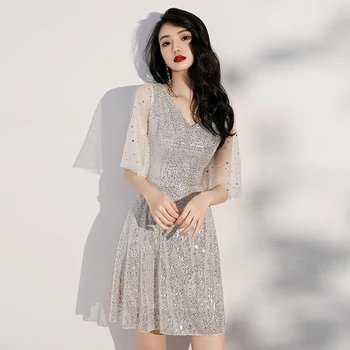 Elegantiškas sidabro Prom Dresses 