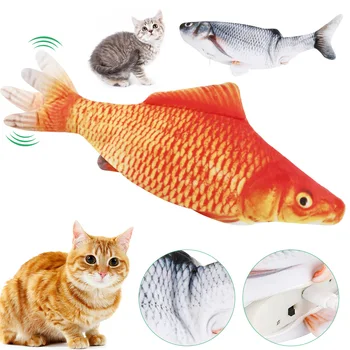 Elektroninių Žaislų katė 3D Žuvies Elektros USB Įkrovimo Modeliavimas Žuvų Žaislai Katėms Augintinio, Žaisti kačių žaislai, interaktyvus žaislas katžolių